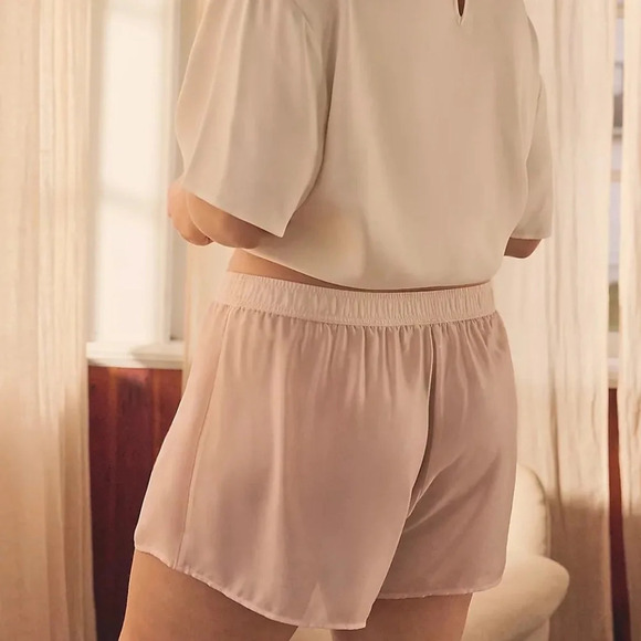 NWT Anthropologie Metallic Pink Sleep Shorts 1X - Picture 2 of 6